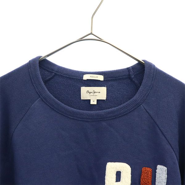 Pepe Jeans ペペジーンズ ワッペン 長袖 トレーナー M ネイビー スウェット メンズ