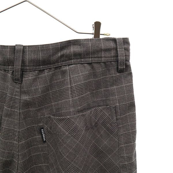 68&brothers シックスティエイトアンドブラザーズ チェック柄 2タック パンツ M グレー系 メンズ