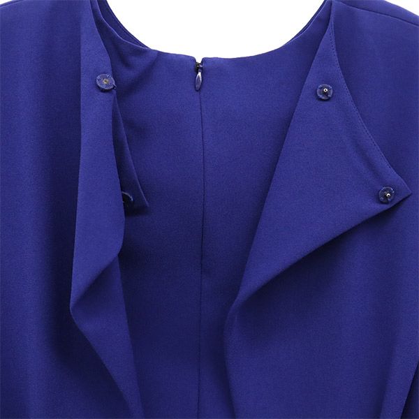 未使用 ENFOLD エンフォルド 日本製 ノースリーブ ワンピース 38 ブルー レディース