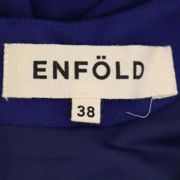 未使用 ENFOLD エンフォルド 日本製 ノースリーブ ワンピース 38 ブルー レディース