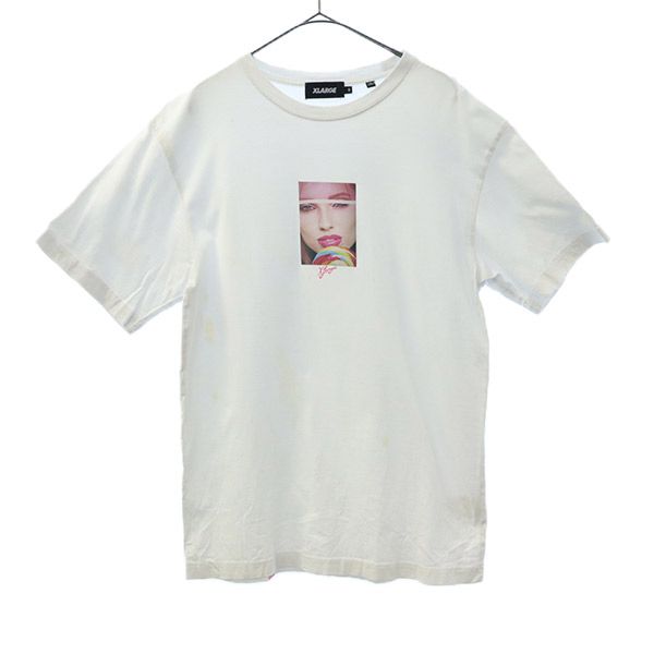 XLARGE エクストララージ プリント 半袖 Tシャツ M ホワイト クルーネック メンズ