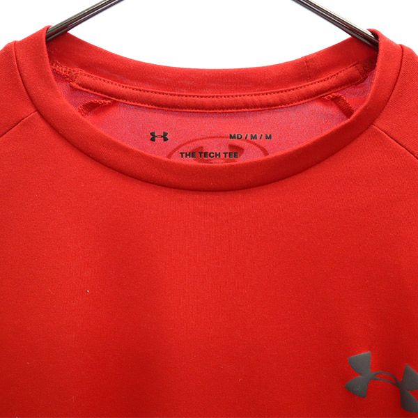 アンダーアーマー プリント トレーニング 半袖 Tシャツ MD レッド UNDER ARMOUR クルーネック スポーツ ウォームアップ メンズ