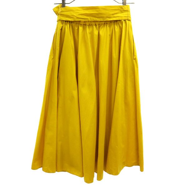 ユナイテッドアローズ ロング丈 フレアスカート 36 イエロー UNITED ARROWS レディース