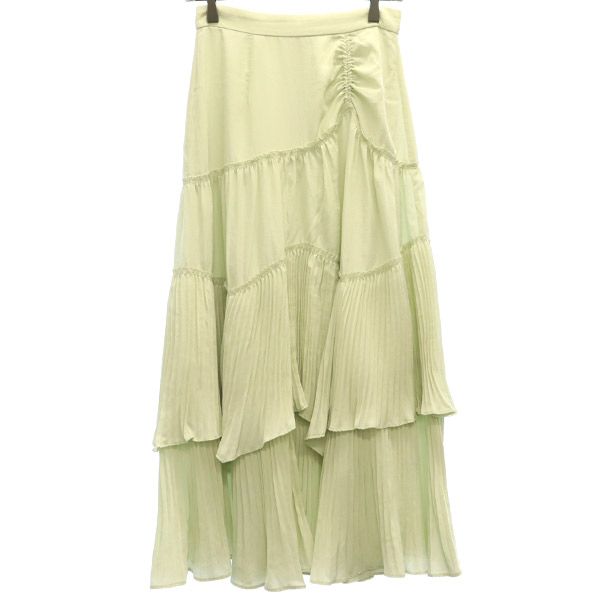 SNIDEL スナイデル SWFS211127 マキシ丈 フリル ティアードスカート 0 グリーン レディース