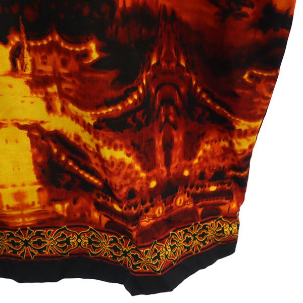 no boundaries ノーバウンダリーズ 総柄 半袖 オープンカラーシャツ L ブラック系 メンズ