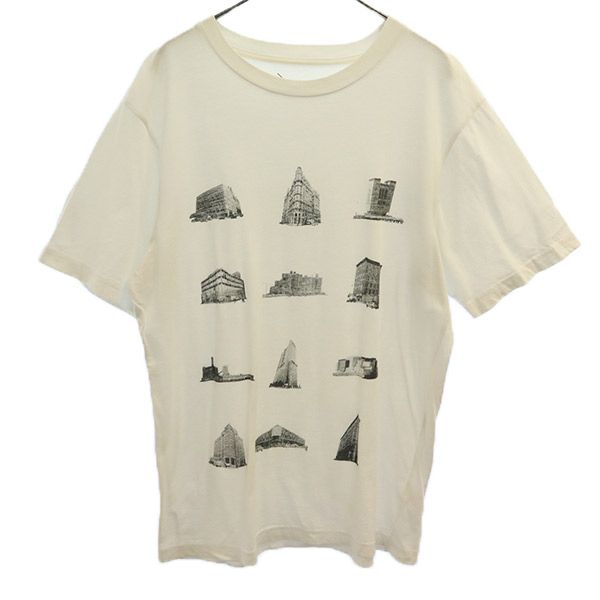 サタデーズサーフニューヨーク プリント 半袖 Tシャツ M ホワイト SATURDAYS SURF NYC クルーネック メンズ