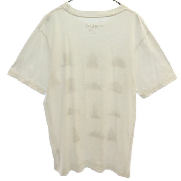 サタデーズサーフニューヨーク プリント 半袖 Tシャツ M ホワイト SATURDAYS SURF NYC クルーネック メンズ