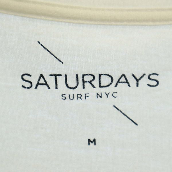 サタデーズサーフニューヨーク プリント 半袖 Tシャツ M ホワイト SATURDAYS SURF NYC クルーネック メンズ