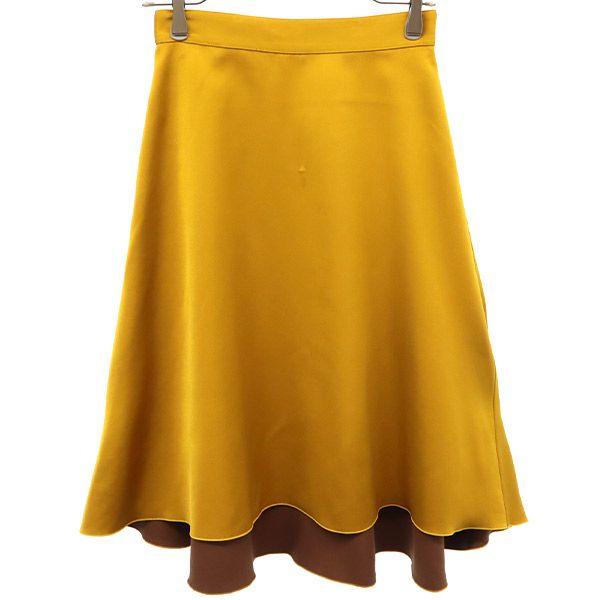アダムエロペ ミディ丈 フレアスカート 36 イエロー Adam et Rope' レディース