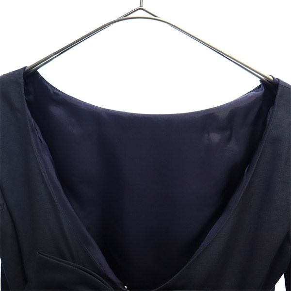 未使用 Banner Barrett バナーバレット リネンブレンド 半袖 ワンピース 36 ネイビー レディース