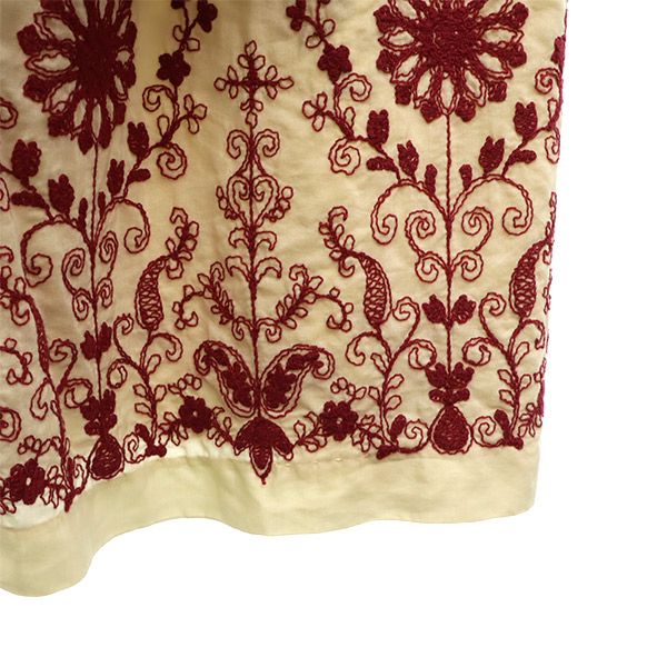 TOCCA トッカ 日本製 総柄 ノースリーブ ワンピース 2 ベージュ×レッド レディース