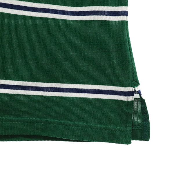 チャップス ボーダー 半袖 ヘンリーネック Tシャツ M グリーン CHAPS メンズ