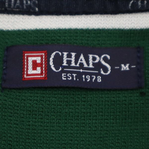 チャップス ボーダー 半袖 ヘンリーネック Tシャツ M グリーン CHAPS メンズ
