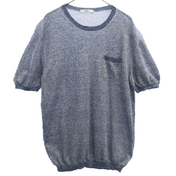 CIRCOLO1901 チルコロ1901 イタリア製 リネンブレンド 半袖 Tシャツ L ブルー レディース