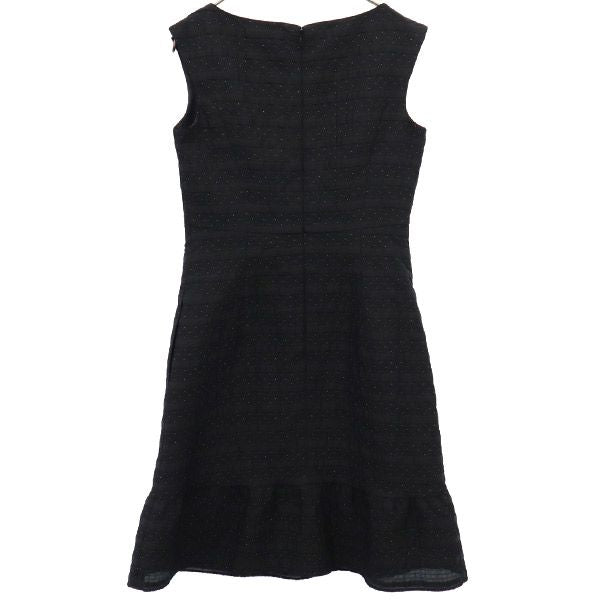 TOCCA トッカ 日本製 総柄 ノースリーブ ワンピース 2 ブラック レディース