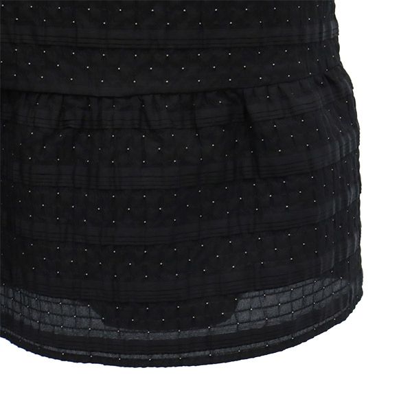 TOCCA トッカ 日本製 総柄 ノースリーブ ワンピース 2 ブラック レディース