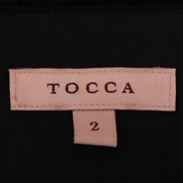 TOCCA トッカ 日本製 総柄 ノースリーブ ワンピース 2 ブラック レディース