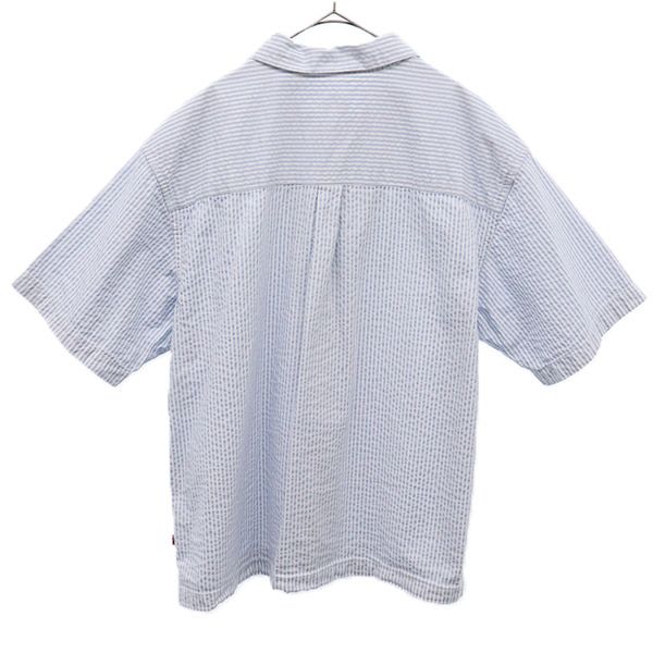 Levi's リーバイス シアサッカー ストライプ 半袖 シャツ M ブルー シアサッカー地 メンズ
