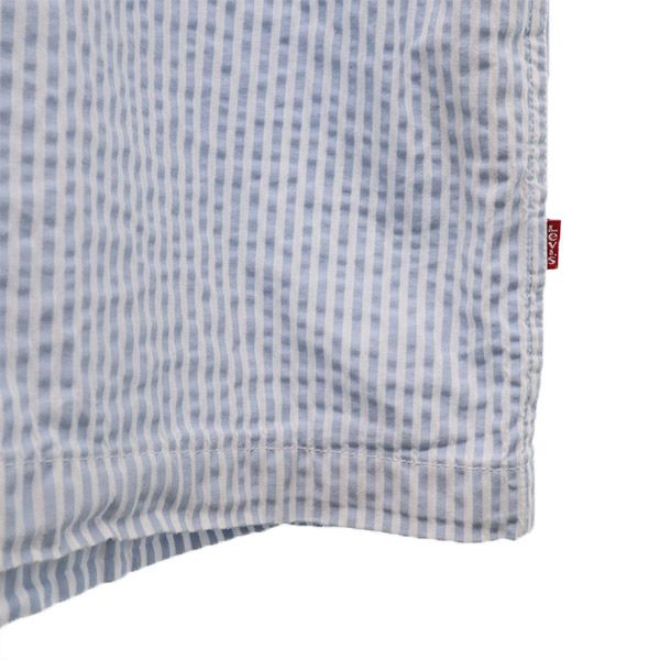 Levi's リーバイス シアサッカー ストライプ 半袖 シャツ M ブルー シアサッカー地 メンズ