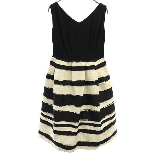 PIAZZA SEMPIONE ピアッツァセンピオーネ イタリア製 切替 ノースリーブ ワンピース 40 ブラック×ホワイト レディース