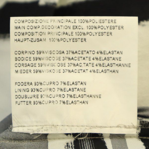 PIAZZA SEMPIONE ピアッツァセンピオーネ イタリア製 切替 ノースリーブ ワンピース 40 ブラック×ホワイト レディース