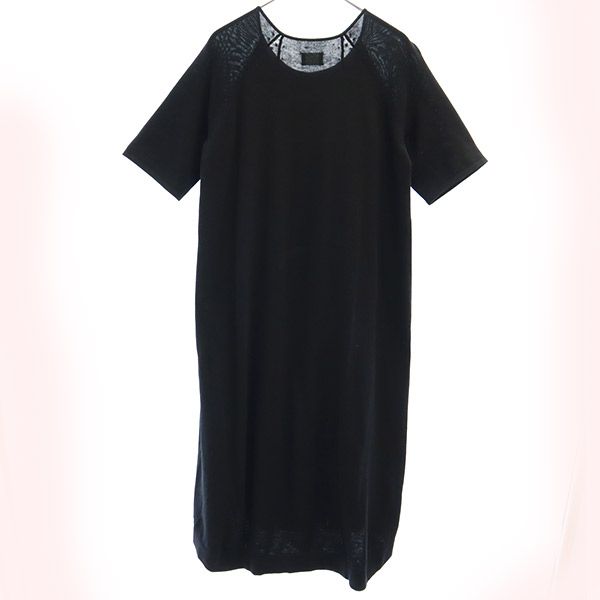 UNITED ARROWS STYLE for LIVING ユナイテッドアローズ スタイルフォーリビング 切替 半袖 ワンピース ブラック レディース