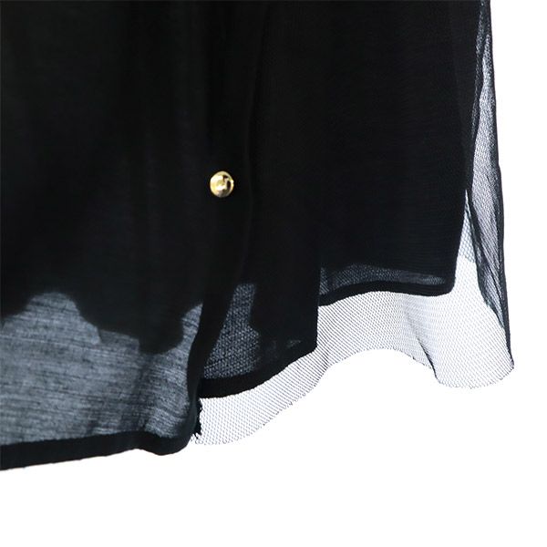 And Couture アンドクチュール ノースリーブ シアー カットソー 38 ブラック レディース