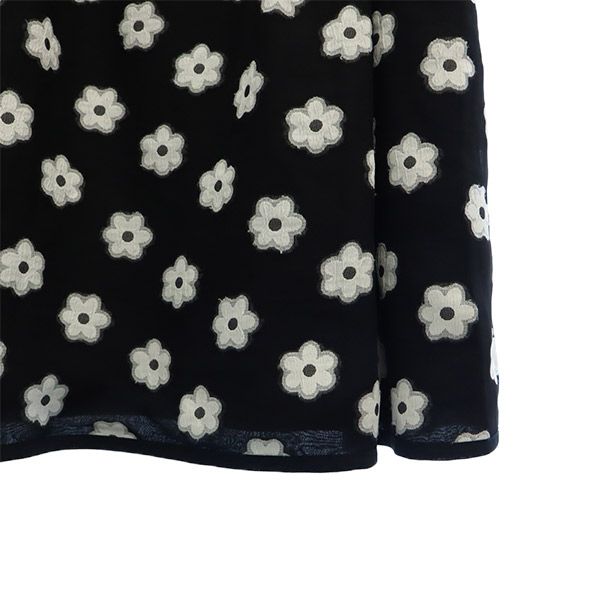 TOCCA トッカ 日本製 花柄 半袖 ワンピース 0 ブラック フレンチスリーブ レディース