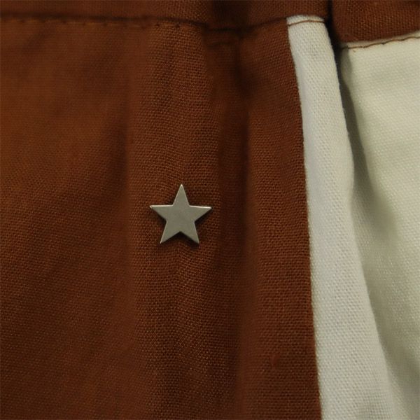 CONVERSE コンバース リネンブレンド 切替 ワイドパンツ ブラウン×ホワイト レディース