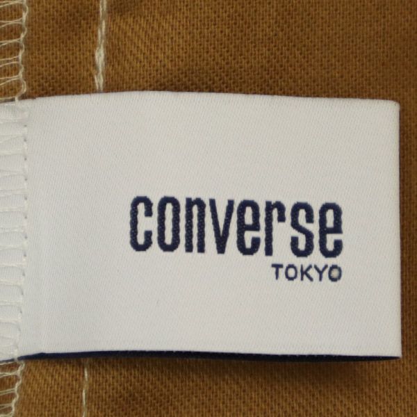 CONVERSE コンバース リネンブレンド 切替 ワイドパンツ ブラウン×ホワイト レディース