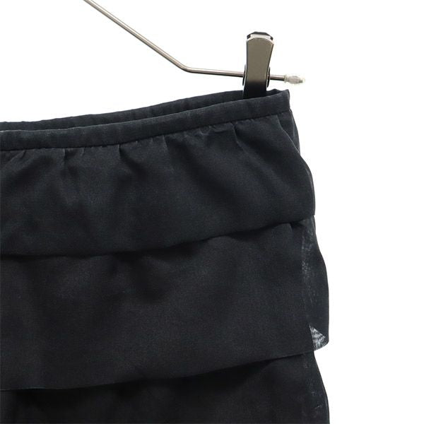 トゥモローランド ミディ丈 ティアードスカート 38 ブラック TOMORROWLAND レディース