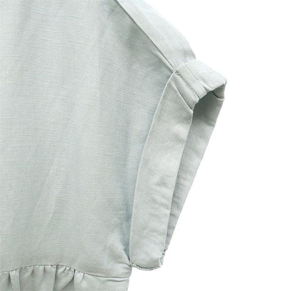 未使用 The 1st. Floor ザファーストフロアー リネンブレンド 半袖 コクーン ワンピース F ブルー ナノユニバース レディース