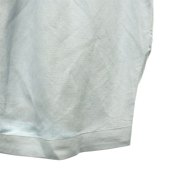 未使用 The 1st. Floor ザファーストフロアー リネンブレンド 半袖 コクーン ワンピース F ブルー ナノユニバース レディース