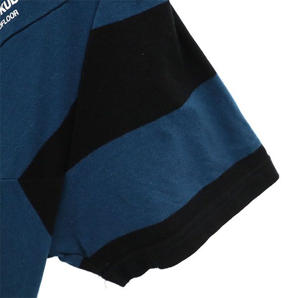 yoshiokubo GROUND FLOOR ヨシオクボ グランドフロア 総柄 半袖 Tシャツ 3 ブルー×ブラック メンズ