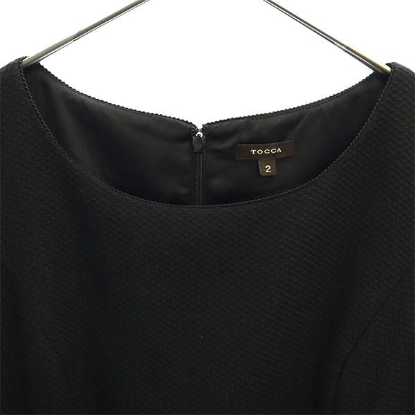 TOCCA トッカ 日本製 半袖 ワンピース 2 ブラック フレンチスリーブ レディース