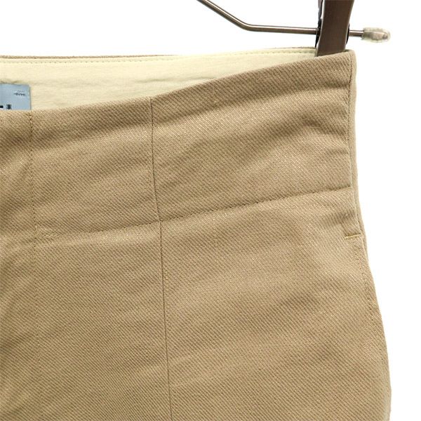 SERGE de bleu サージ 日本製 リネンブレンド ワイドパンツ 38 ベージュ レディース
