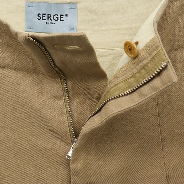 SERGE de bleu サージ 日本製 リネンブレンド ワイドパンツ 38 ベージュ レディース
