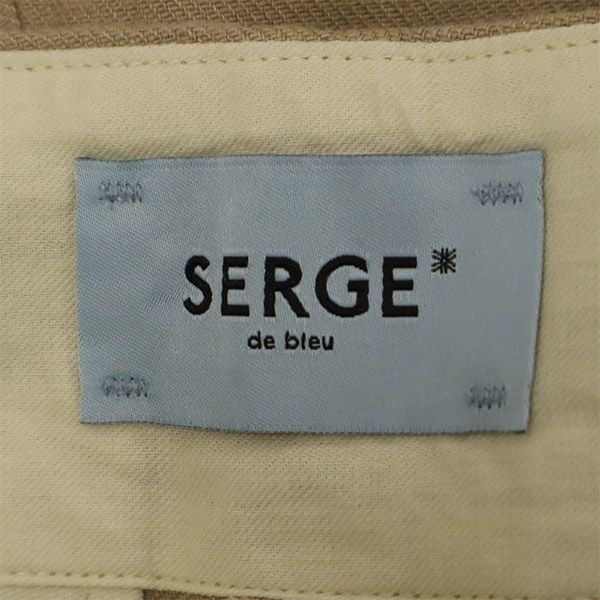 SERGE de bleu サージ 日本製 リネンブレンド ワイドパンツ 38 ベージュ レディース