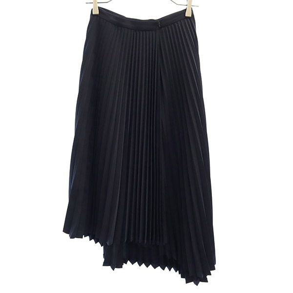 CLANE クラネ ロング丈 アシンメトリー プリーツスカート 0 ネイビー レディース