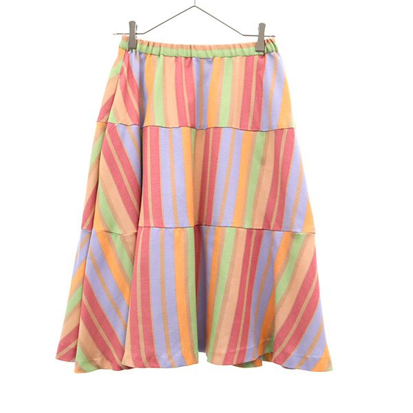 リリーブラウン LWFS146005 ストライプ柄 ミディ丈 スカート F ピンク系 Lily Brown レディース