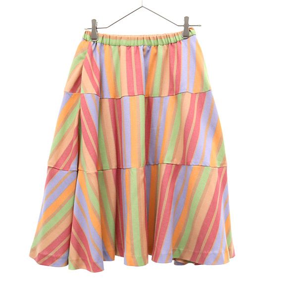 リリーブラウン LWFS146005 ストライプ柄 ミディ丈 スカート F ピンク系 Lily Brown レディース