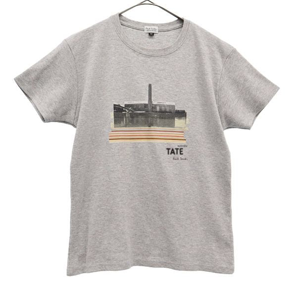 ポールスミス 英国製 プリント 半袖 Tシャツ M グレー Paul Smith レディース