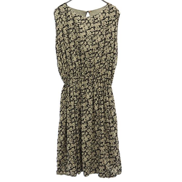 未使用 ROSSO ロッソ プリント ノースリーブ リバーシブル ワンピース F ブラック アーバンリサーチ レディース