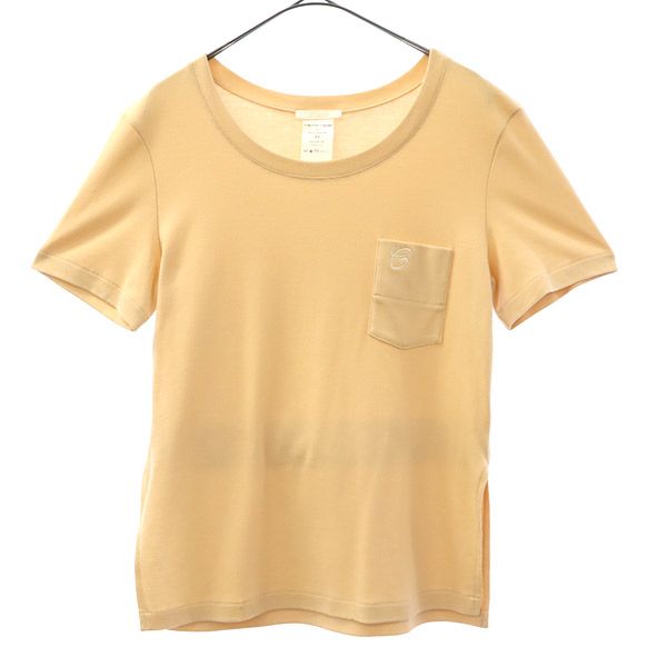 Chloe クロエ 刺繍 半袖 バックリボン Tシャツ XS ピンク ポケット付 レディース