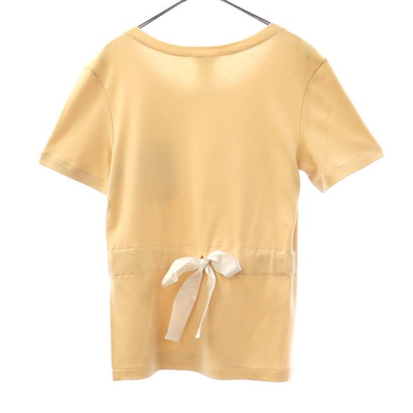 Chloe クロエ 刺繍 半袖 バックリボン Tシャツ XS ピンク ポケット付 レディース