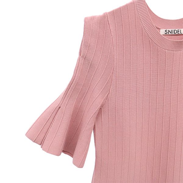 未使用 SNIDEL スナイデル 5分袖 ニット ワンピース F ピンク SWNO191060 レディース