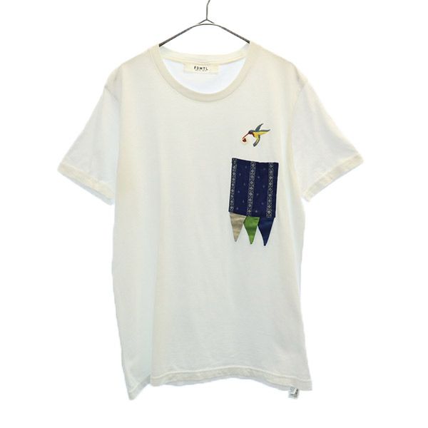 FDMTL ファンダメンタル 刺繍 半袖 Tシャツ ホワイト メンズ