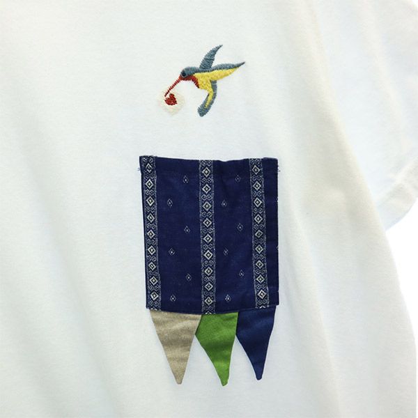 FDMTL ファンダメンタル 刺繍 半袖 Tシャツ ホワイト メンズ