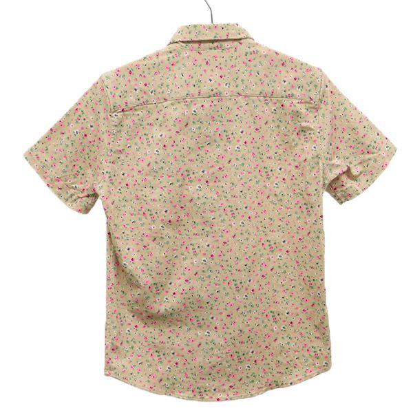 ナゲッツ 日本製 総柄 半袖 シャツ M ベージュ Nuggets レディース