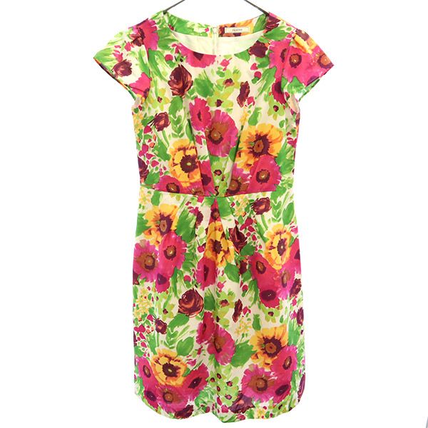 未使用 PLATINE プラティーヌ 花柄 半袖 ワンピース 38 レディース